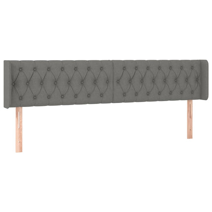 Testiera ad Orecchio Grigio Scuro 183x16x78/88 cm in Tessuto