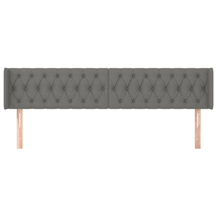 Testiera ad Orecchio Grigio Scuro 183x16x78/88 cm in Tessuto