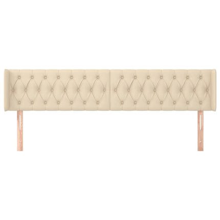 Testiera ad Orecchio Crema 183x16x78/88 cm in Tessuto