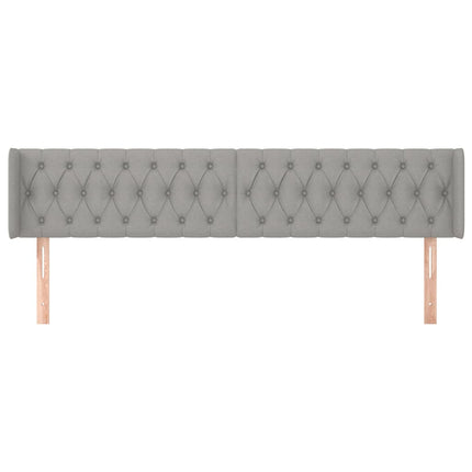 Testiera ad Orecchio Grigio Chiaro 203x16x78/88 cm in Tessuto