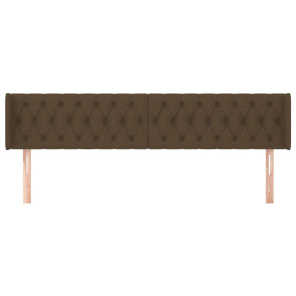 Testiera ad Orecchio Marrone Scuro 203x16x78/88 cm in Tessuto