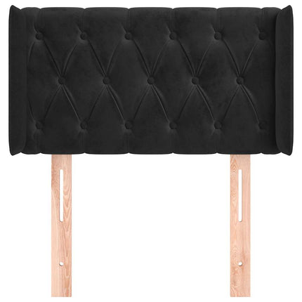 Testiera ad Orecchio Nera 83x16x78/88 cm in Velluto