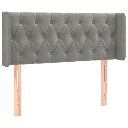 Testiera ad Orecchio Grigio Chiaro 93x16x78/88 cm in Velluto