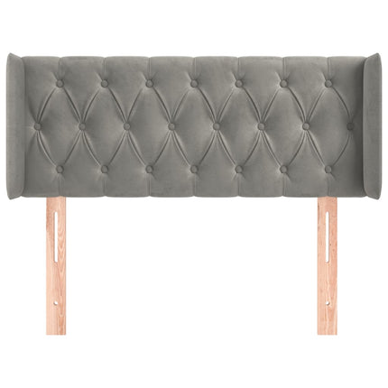 Testiera ad Orecchio Grigio Chiaro 103x16x78/88 cm in Velluto