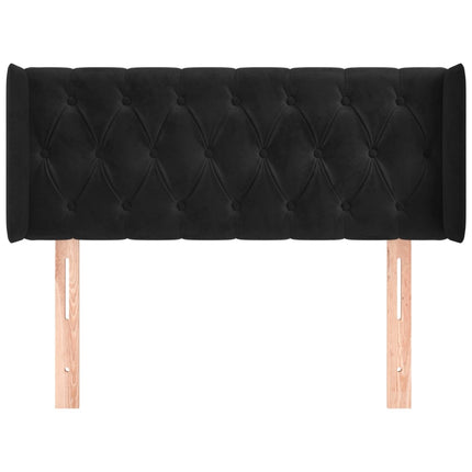 Testiera ad Orecchio Nera 103x16x78/88 cm in Velluto