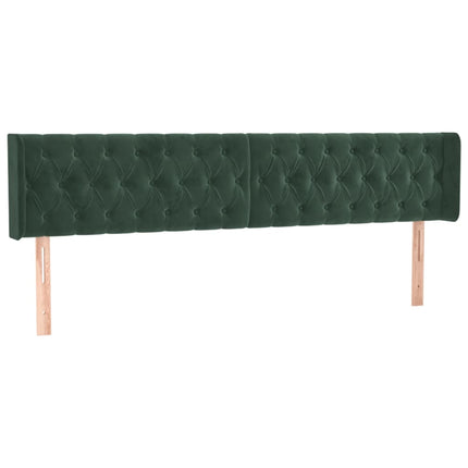 Testiera ad Orecchio Verde Scuro 183x16x78/88 cm in Velluto
