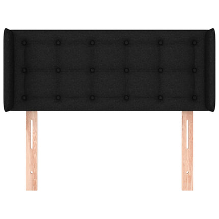 Testiera ad Orecchio Nera 93x16x78/88 cm in Tessuto