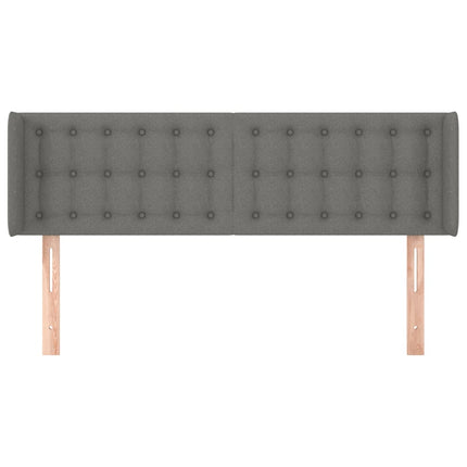 Testiera ad Orecchio Grigio Scuro 147x16x78/88 cm in Tessuto