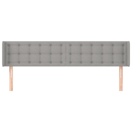 Testiera ad Orecchio Grigio Chiaro 163x16x78/88 cm in Tessuto