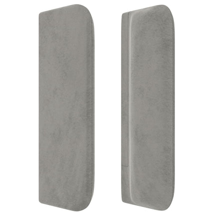 Testiera ad Orecchio Grigio Chiaro 147x16x78/88 cm in Velluto