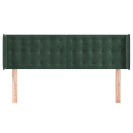 Testiera ad Orecchio Verde Scuro 147x16x78/88 cm in Velluto