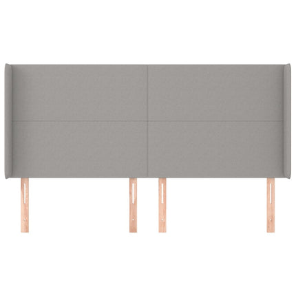 Testiera ad Orecchio Grigio Chiaro 203x16x118/128 cm in Tessuto