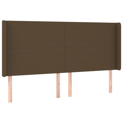 Testiera ad Orecchio Marrone Scuro 203x16x118/128 cm in Tessuto