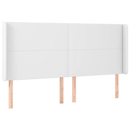 Testiera ad Orecchio Bianco 163x16x118/128 cm in Similpelle
