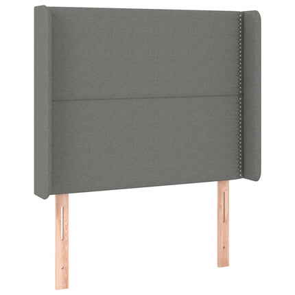 Testiera ad Orecchio Grigio Scuro 83x16x118/128 cm in Tessuto