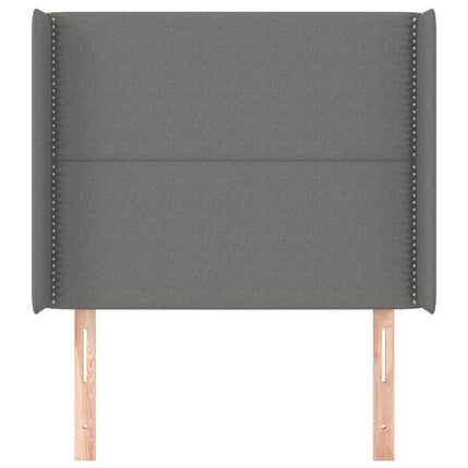 Testiera ad Orecchio Grigio Scuro 83x16x118/128 cm in Tessuto