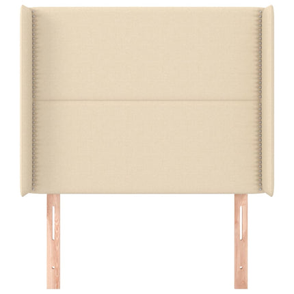 Testiera ad Orecchio Crema 93x16x118/128 cm in Tessuto