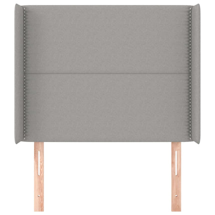Testiera ad Orecchio Grigio Chiaro 103x16x118/128 cm in Tessuto