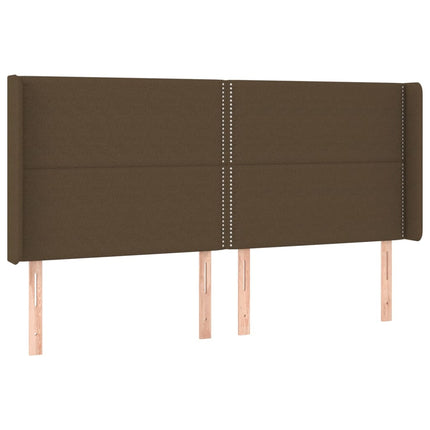 Testiera ad Orecchio Marrone Scuro 163x16x118/128 cm in Tessuto