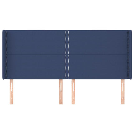 Testiera ad Orecchio Blu 203x16x118/128 cm in Tessuto