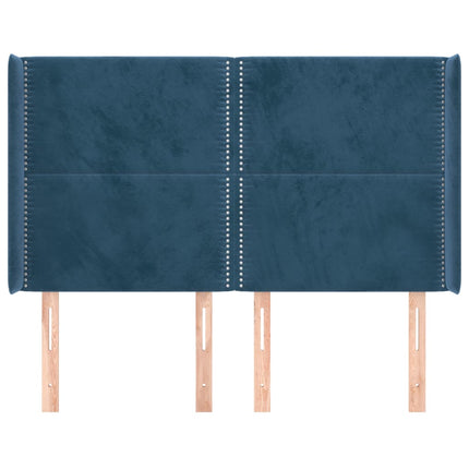 Testiera ad Orecchio Blu Scuro 147x16x118/128 cm in Velluto