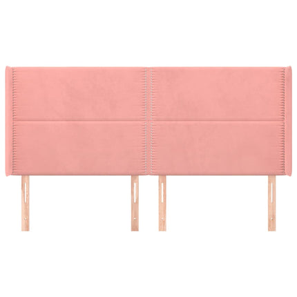 Testiera ad Orecchio Rosa 163x16x118/128 cm in Velluto