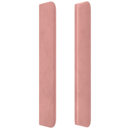 Testiera ad Orecchio Rosa 203x16x118/128 cm in Velluto