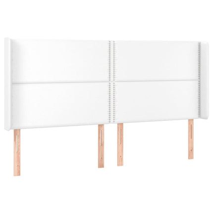 Testiera ad Orecchio Bianco 163x16x118/128 cm in Similpelle