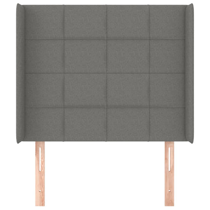 Testiera ad Orecchio Grigio Scuro 83x16x118/128 cm in Tessuto