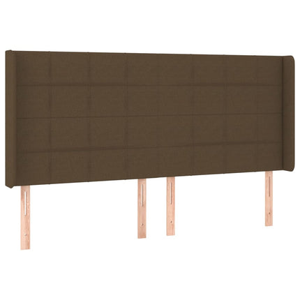 Testiera ad Orecchio Marrone Scuro 203x16x118/128 cm in Tessuto
