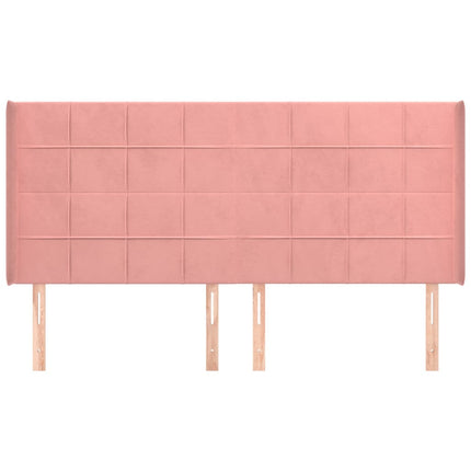 Testiera ad Orecchio Rosa 163x16x118/128 cm in Velluto