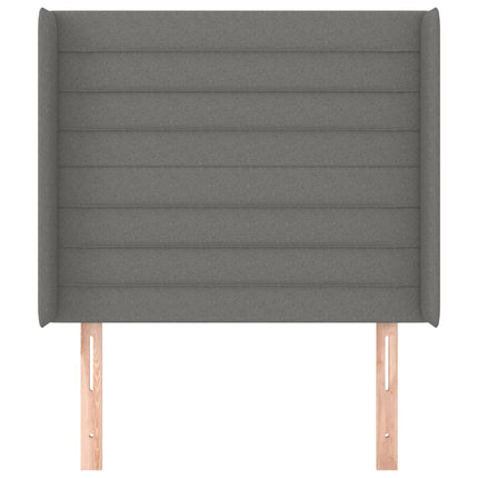 Testiera ad Orecchio Grigio Scuro 83x16x118/128 cm in Tessuto