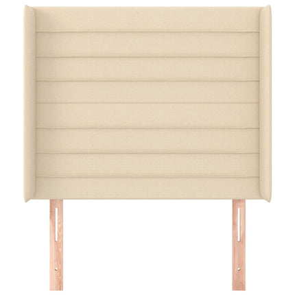 Testiera ad Orecchio Crema 93x16x118/128 cm in Tessuto