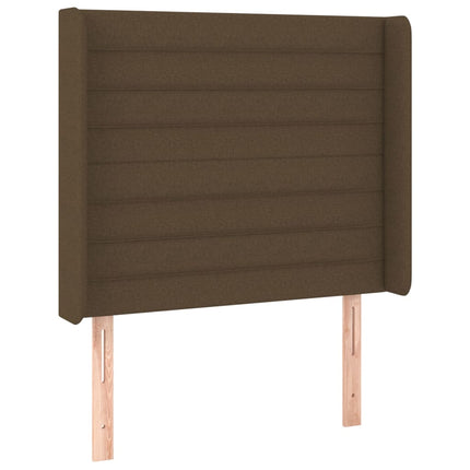 Testiera ad Orecchio Marrone Scuro 103x16x118/128 cm in Tessuto