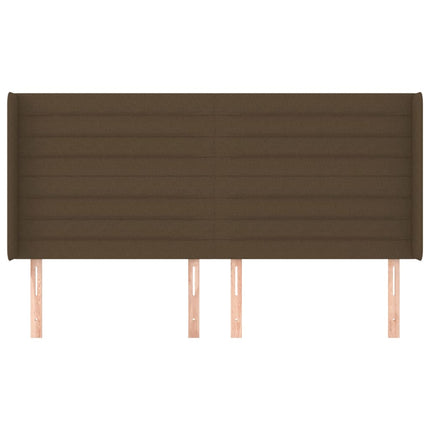 Testiera ad Orecchio Marrone Scuro 203x16x118/128 cm in Tessuto