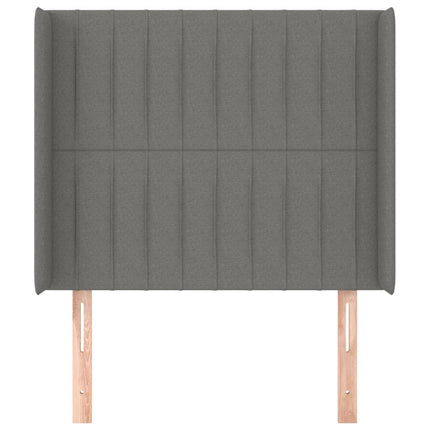 Testiera ad Orecchio Grigio Scuro 83x16x118/128 cm in Tessuto