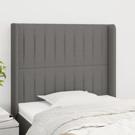 Testiera ad Orecchio Grigio Scuro 83x16x118/128 cm in Tessuto