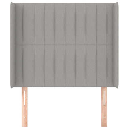 Testiera ad Orecchio Grigio Chiaro 103x16x118/128 cm in Tessuto