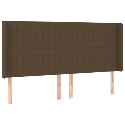 Testiera ad Orecchio Marrone Scuro 203x16x118/128 cm in Tessuto