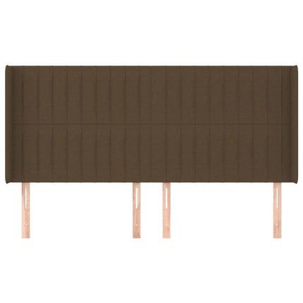 Testiera ad Orecchio Marrone Scuro 203x16x118/128 cm in Tessuto
