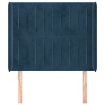 Testiera ad Orecchio Blu Scuro 103x16x118/128 cm in Velluto