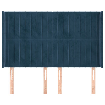 Testiera ad Orecchio Blu Scuro 147x16x118/128 cm in Velluto