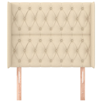 Testiera ad Orecchio Crema 93x16x118/128 cm in Tessuto