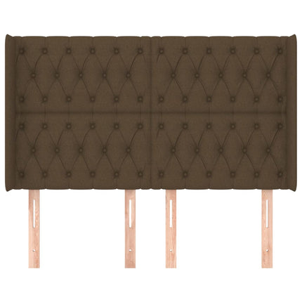 Testiera ad Orecchio Marrone Scuro 163x16x118/128 cm in Tessuto