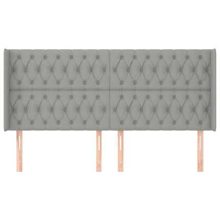 Testiera ad Orecchio Grigio Chiaro 203x16x118/128 cm in Tessuto