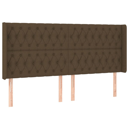 Testiera ad Orecchio Marrone Scuro 203x16x118/128 cm in Tessuto