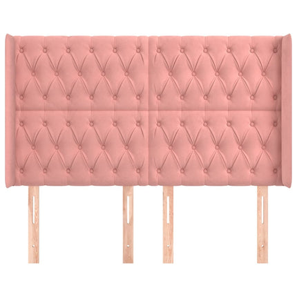 Testiera ad Orecchio Rosa 163x16x118/128 cm in Velluto