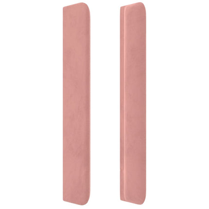 Testiera ad Orecchio Rosa 203x16x118/128 cm in Velluto