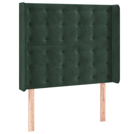 Testiera ad Orecchio Verde Scuro 93x16x118/128 cm in Velluto