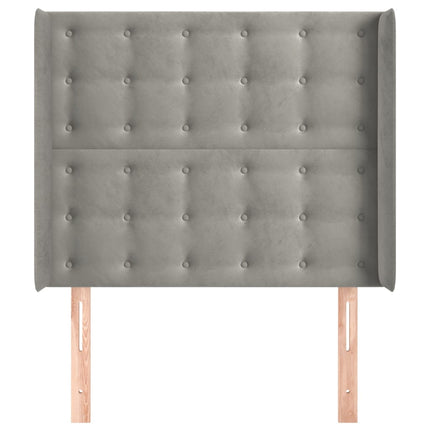 Testiera ad Orecchio Grigio Chiaro 103x16x118/128 cm in Velluto